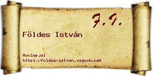 Földes István névjegykártya